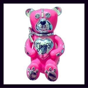 Juicy Couture XL Barbie Pink Teddy Bear Purse Charm Keychain Fob SUPER RARE ‘09